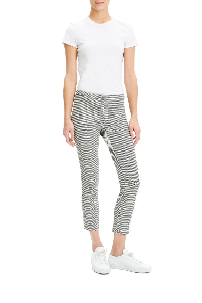 Classic Cropped Skinny Pants, Alternate, color, BLACK/ IVORY