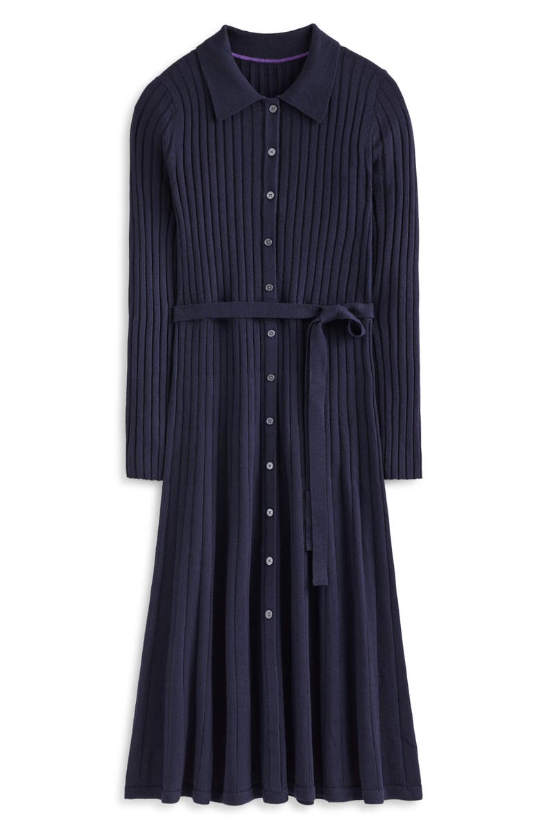 Boden Rachel Ribbed Long Sleeve Shirtdress, Alternate, color, Amaranth Purple