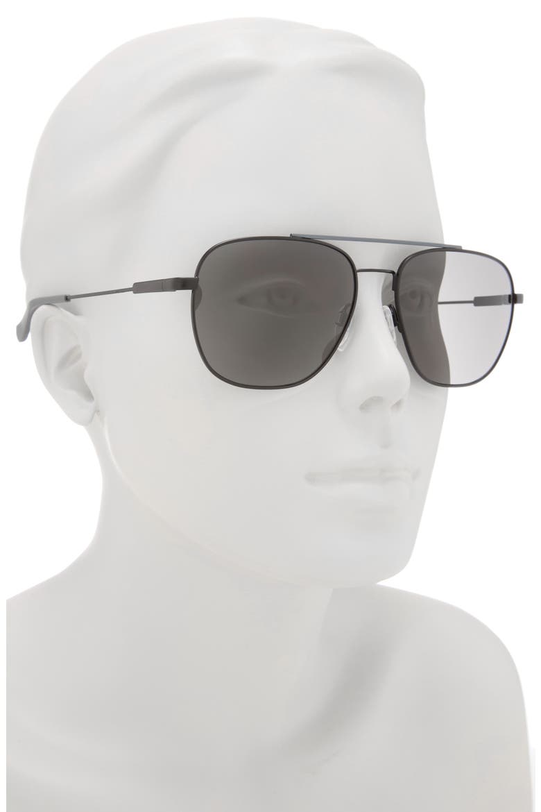 57mm Grand Pilot Sunglasses, Alternate, color, BLACK