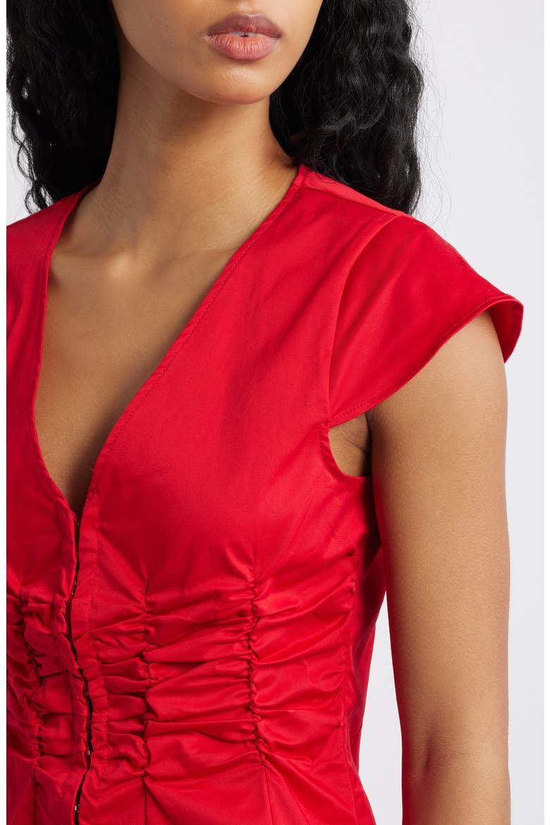 Indulgence Seersucker Corset Top, Alternate, color, RED
