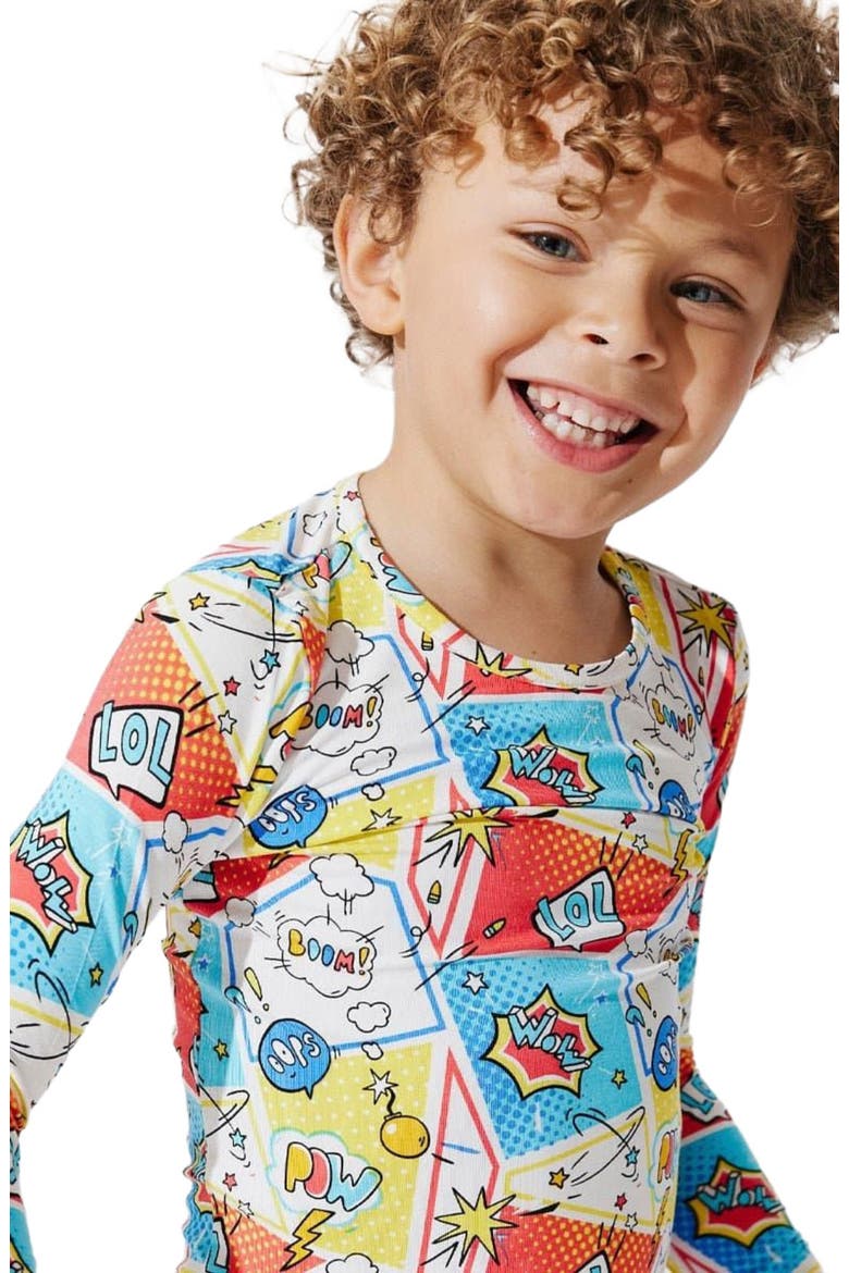 Kids' Comic Hero Set of 2 Piece Pajamas, Alternate, color, Comic Hero