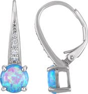 FZN Lab Grown Opal Leverback Earrings