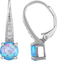 FZN Lab Grown Opal Leverback Earrings
