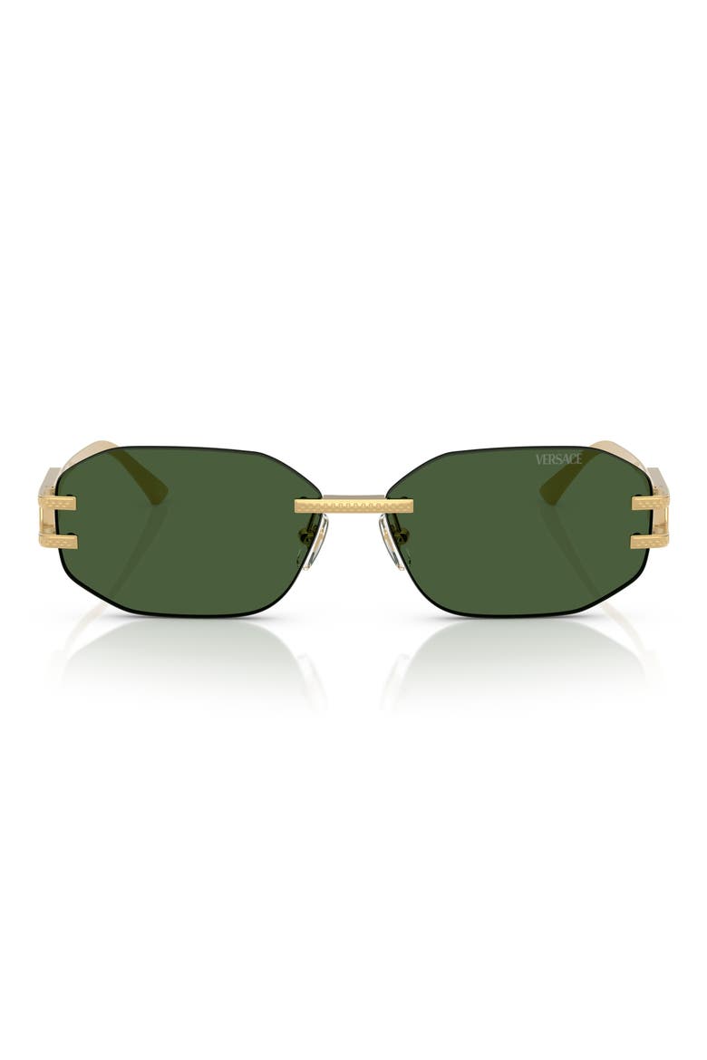58mm Oval Sunglasses, Main, color, GOLD / DARK GREEN