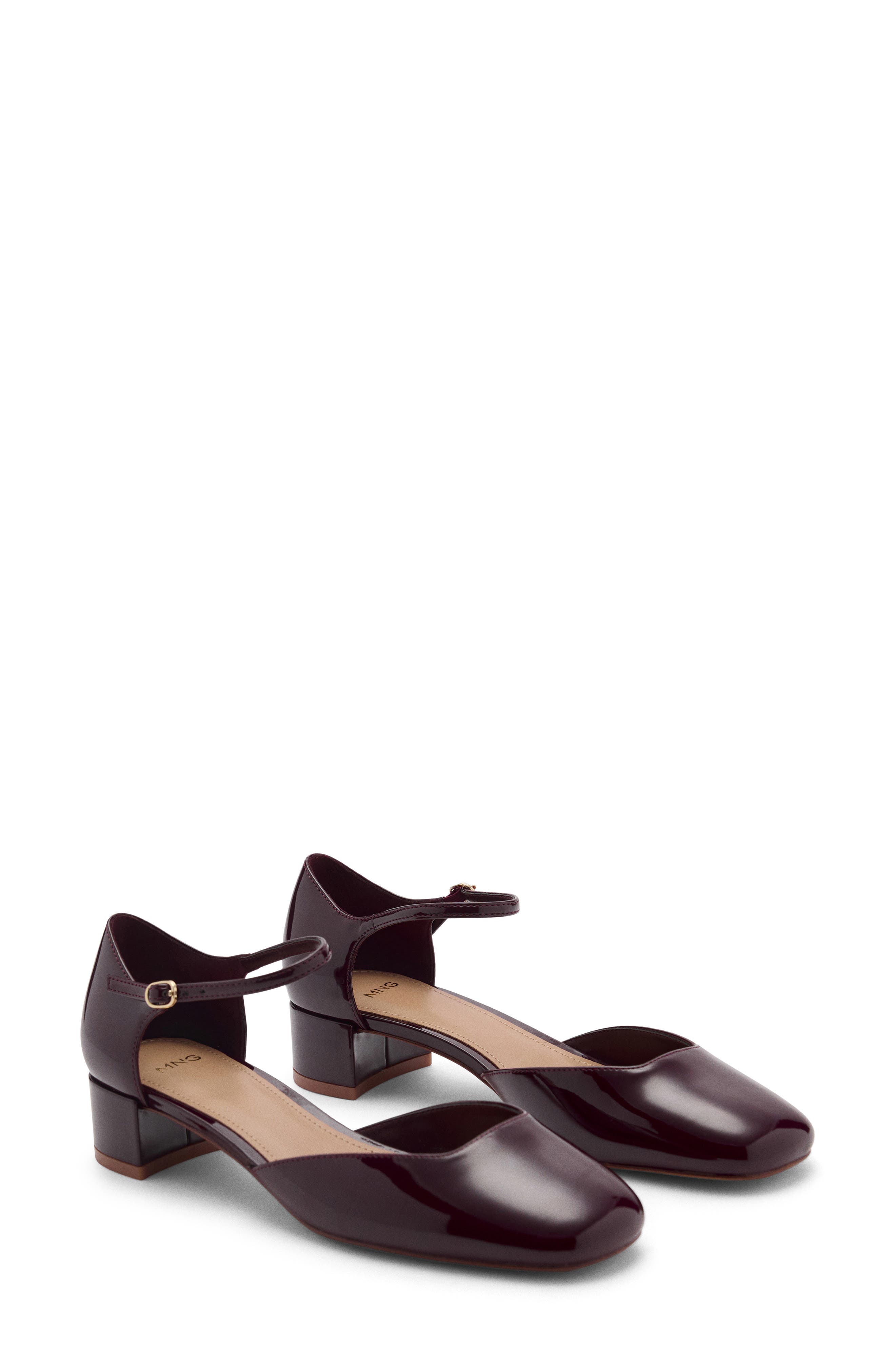 MANGO Block Heel d
Orsay Pump, Main, color, Burgundy