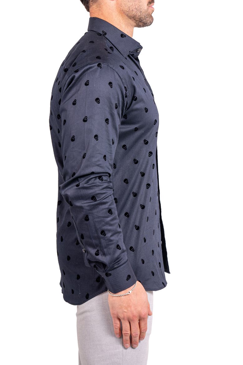 Fibonacci Ascension Contemporary Fit Button-Up Shirt, Alternate, color, BLACK