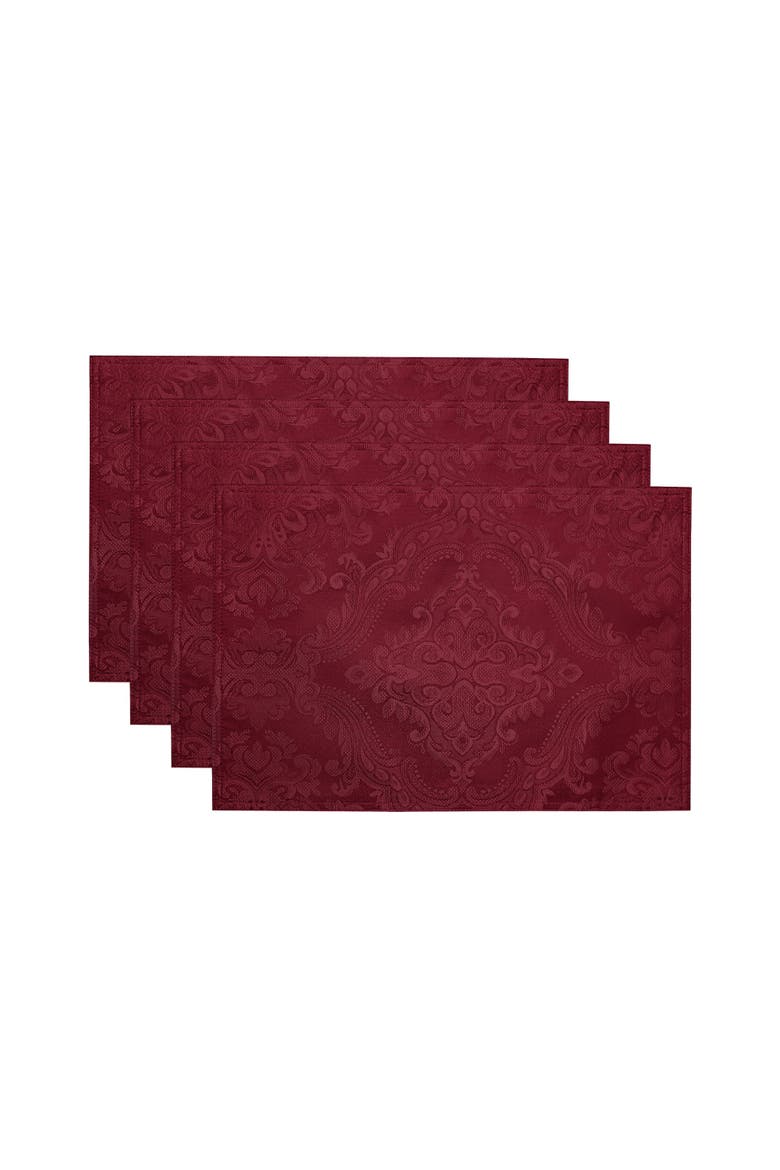 Caiden Elegance Damask Placemat, Set of 4, Main, color, Cranberry