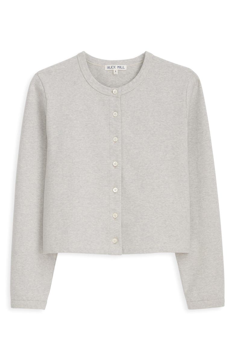 Alex Mill Coco Sport Stretch Cotton Cardigan, Alternate, color, Heather Grey