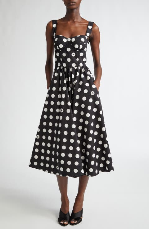 Polka Dot Stretch Cotton Corset Sundress
