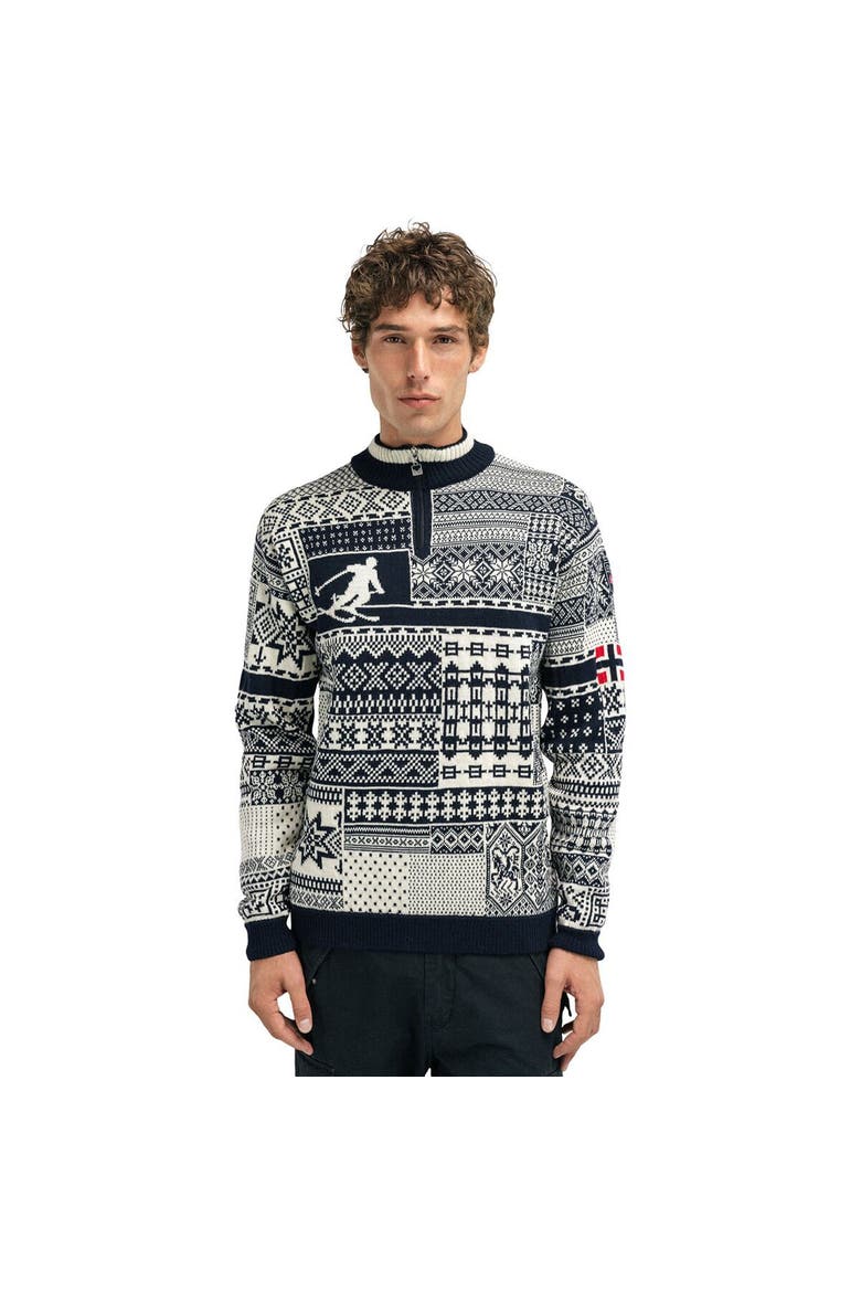 Ol History Sweater - Men's, Main, color, Navy/Off White/Raspberry
