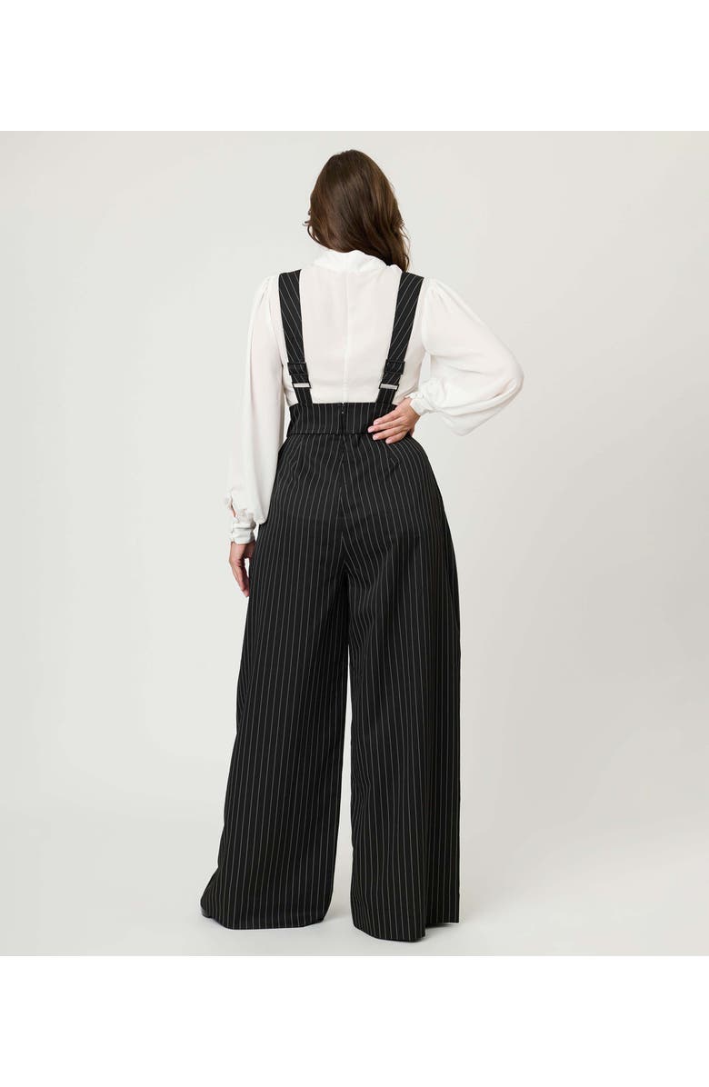 Unique Vintage Wide Leg Rochelle Suspender Pants, Alternate, color, Black