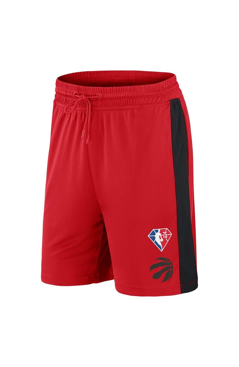FANATICS Men's Fanatics Branded Red Toronto Raptors 75th Anniversary Downtown Performance Practice Shorts, Alternate, color, 