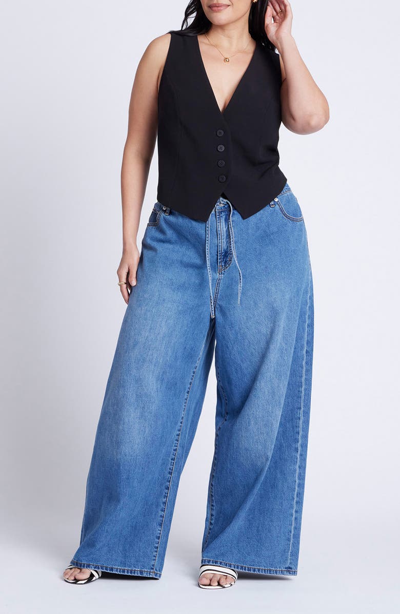 ELOQUII The 365 Button Front Vest, Alternate, color, 