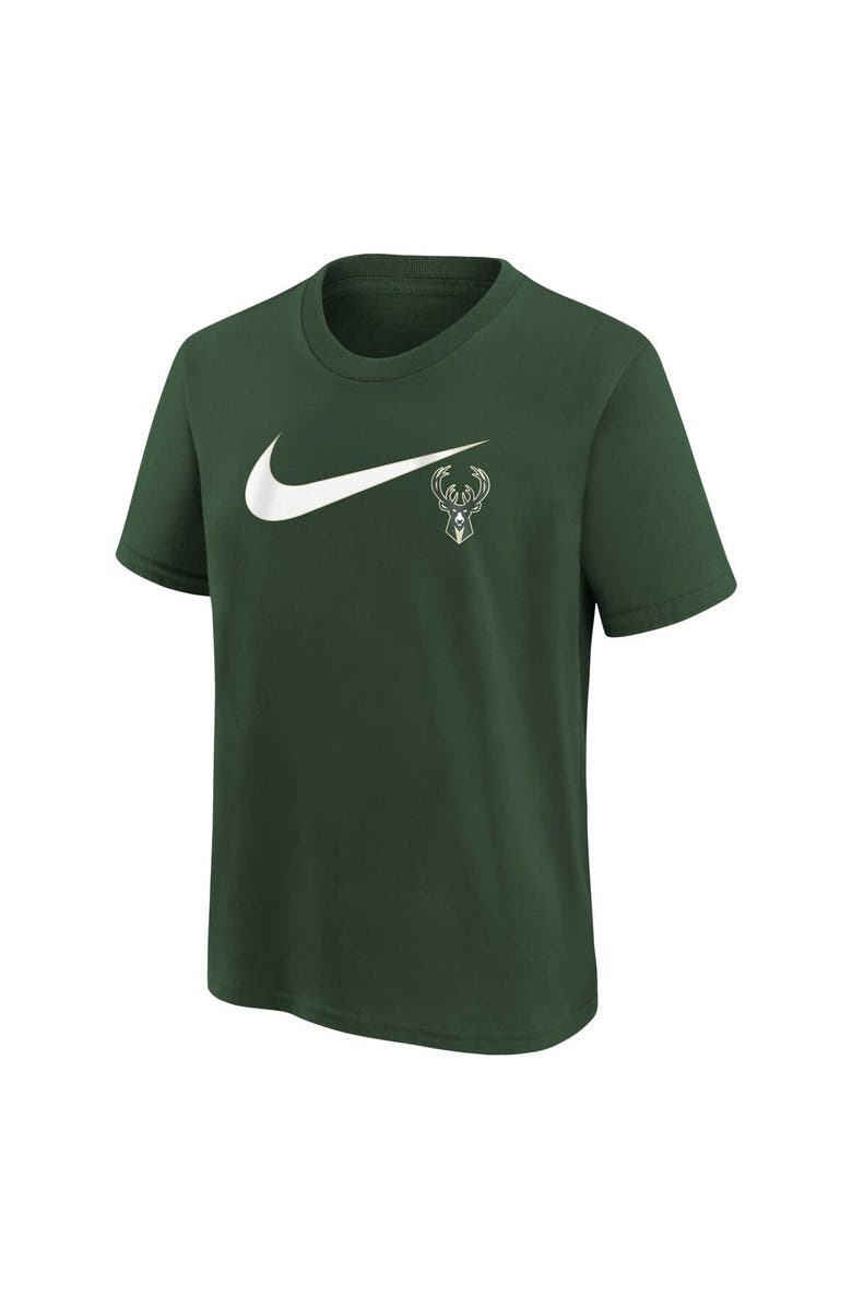 Nike Youth Nike Hunter Green Milwaukee Bucks Swoosh T-Shirt, Alternate, color, 