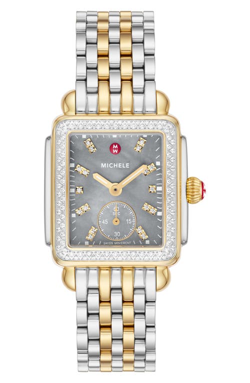 MICHELE Deco Mid Diamond Bracelet Watch, in Two Tone 