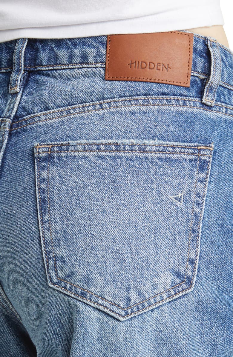 HIDDEN JEANS Crossover High Waist Straight Leg Jeans, Alternate, color,