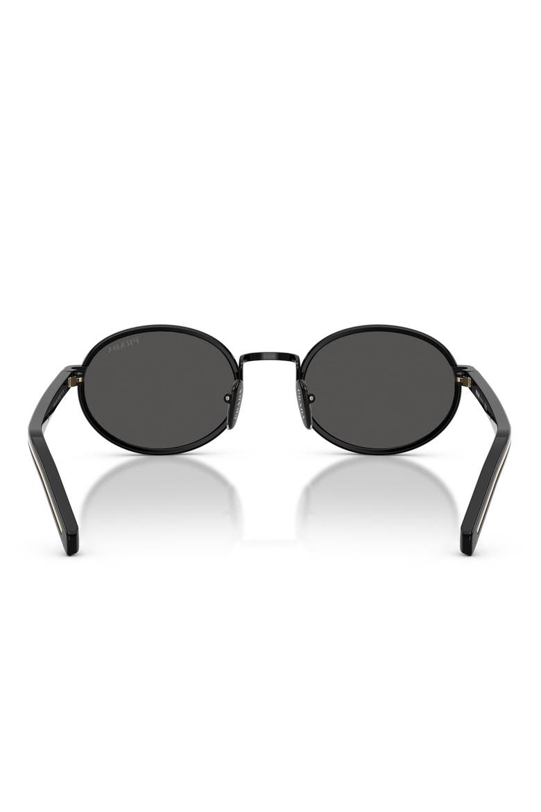 52mm Oval Sunglasses, Alternate, color, BLACK/ DARK GREY