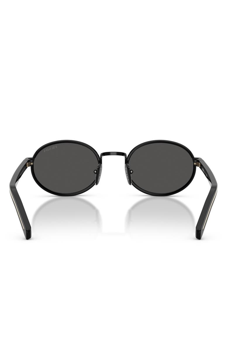 Prada 52mm Oval Sunglasses, Alternate, color, Black/ Dark Grey