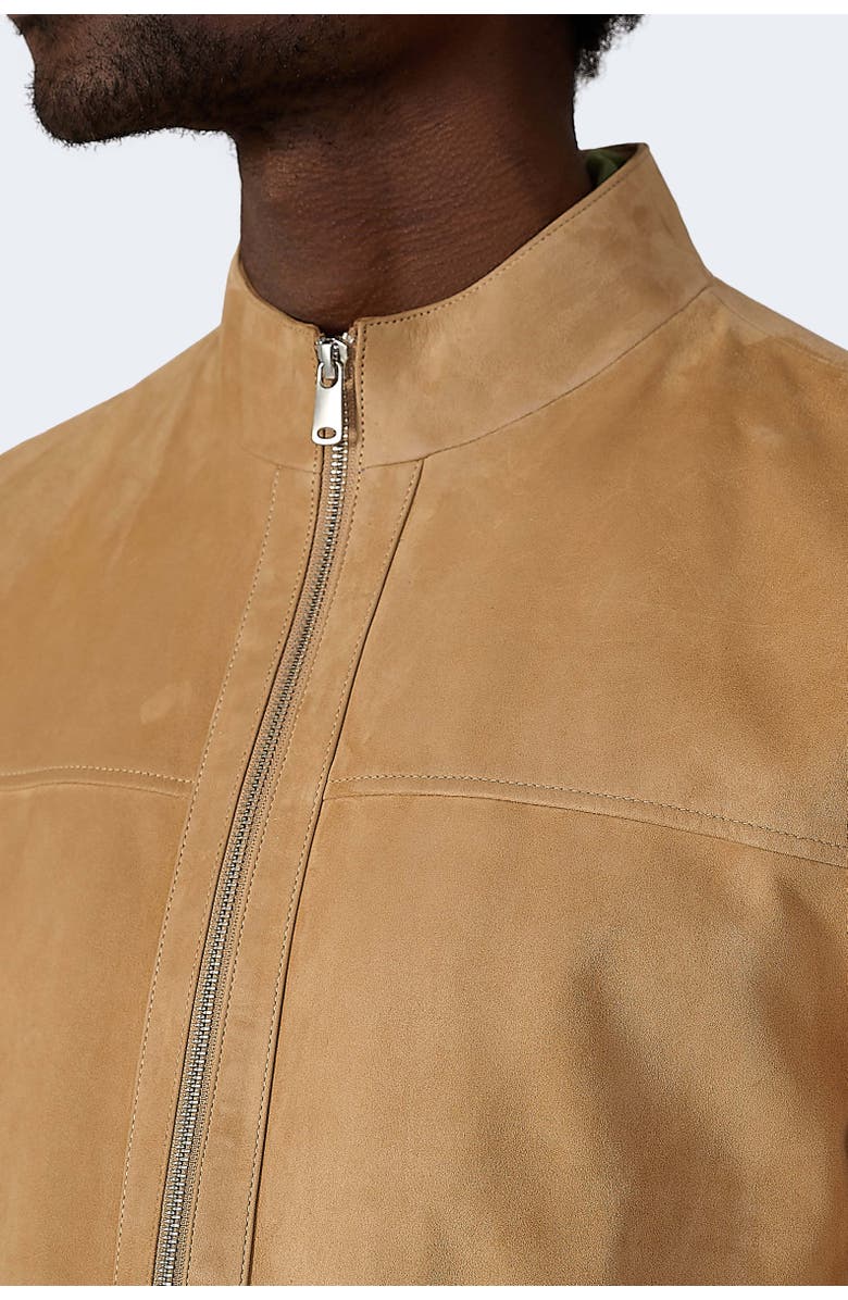 Furniq UK Monty Suede Bomber Jacket, Alternate, color, Pastel Brown