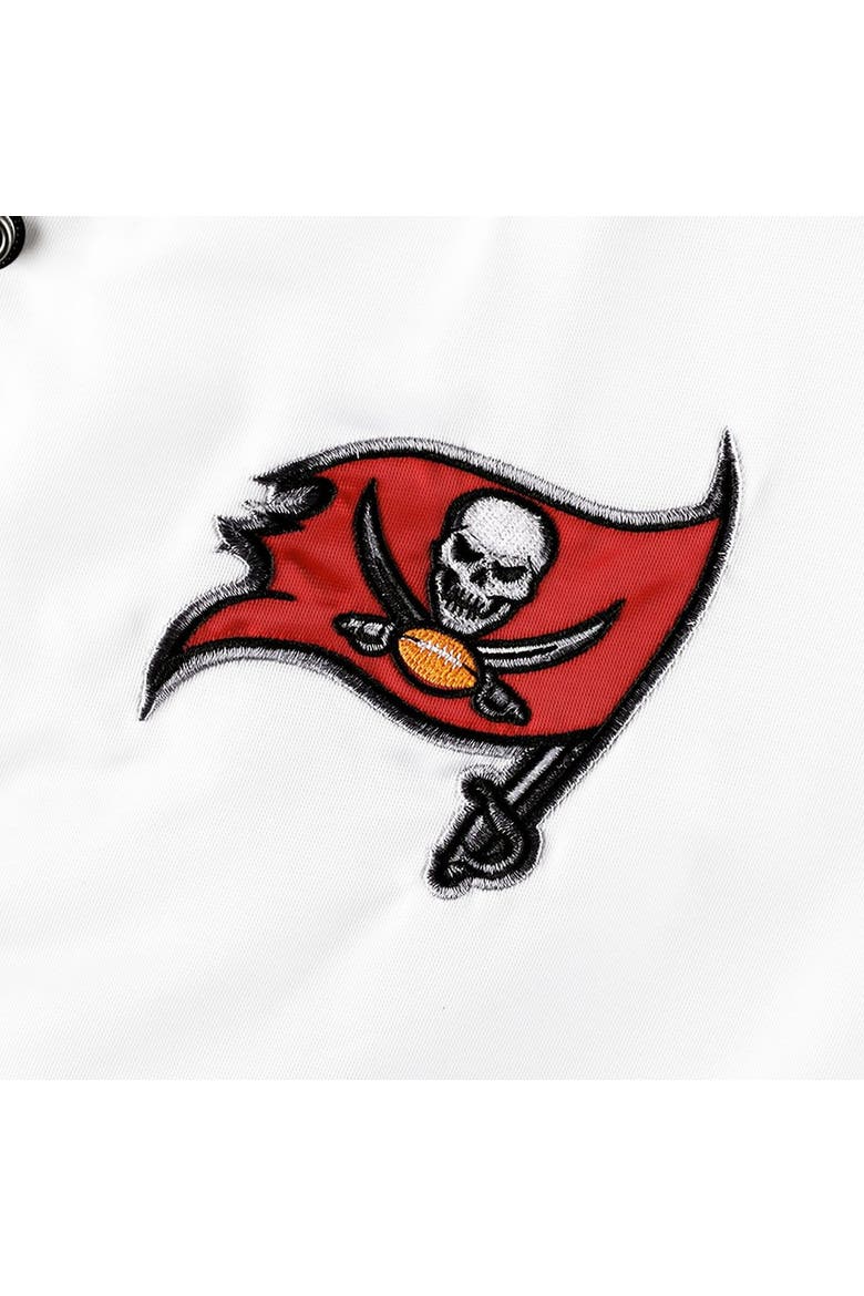 Women's Starter White Tampa Bay Buccaneers Line Up Satin Full-Snap Varsity Jacket, Alternate, color, White