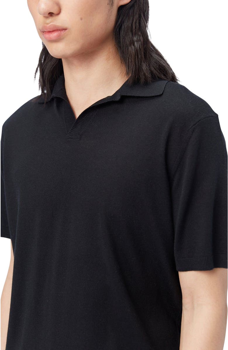 GOBI Mongolian Cashmere Silk Cashmere Polo Shirt, Alternate, color, Black