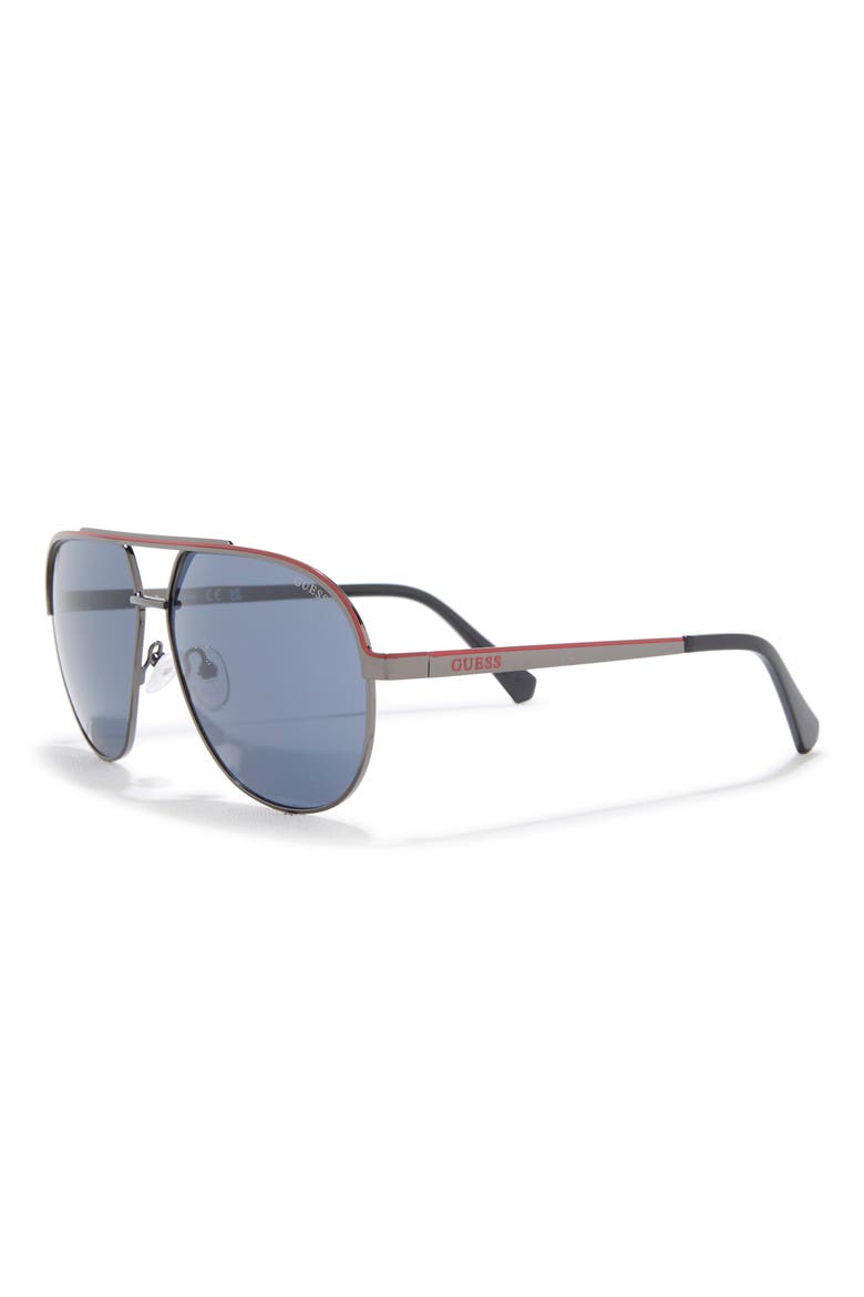 60mm Pilot Sunglasses, Alternate, color, DARK NICKEL TIN / SMOKE