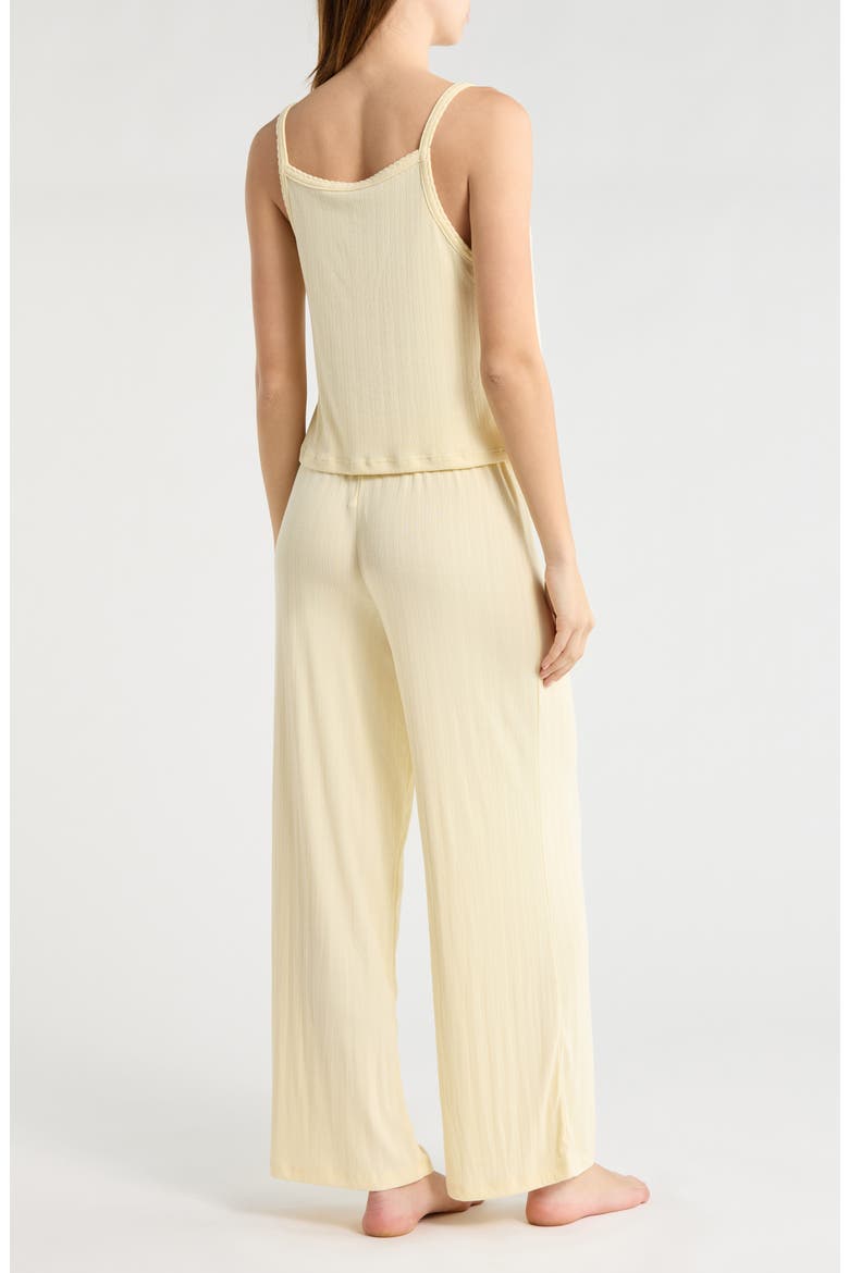Henley Camisole & Flare Leg Pants Pajamas, Alternate, color, SOLID ANISE FLOWER