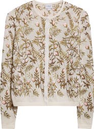 Giambattista Valli Floral Embroidered Cashmere & Silk Cardigan