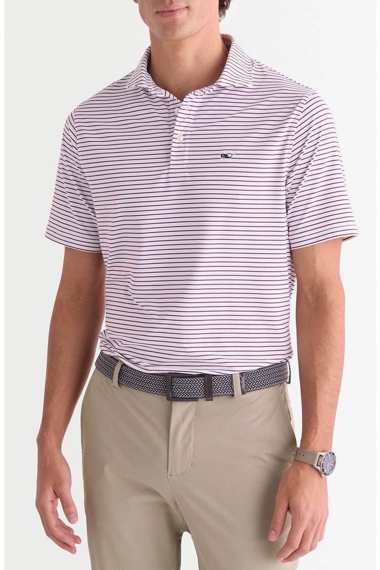 Air Tech Mesh Performance Polo, Main, color, WHITE CAP / CRIMSON