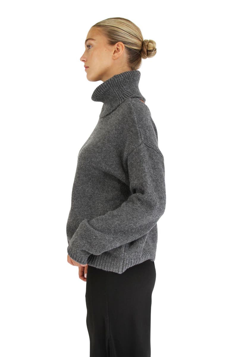 Belle & Bloom Right Here Waiting Open Back Knit, Alternate, color, Charcoal