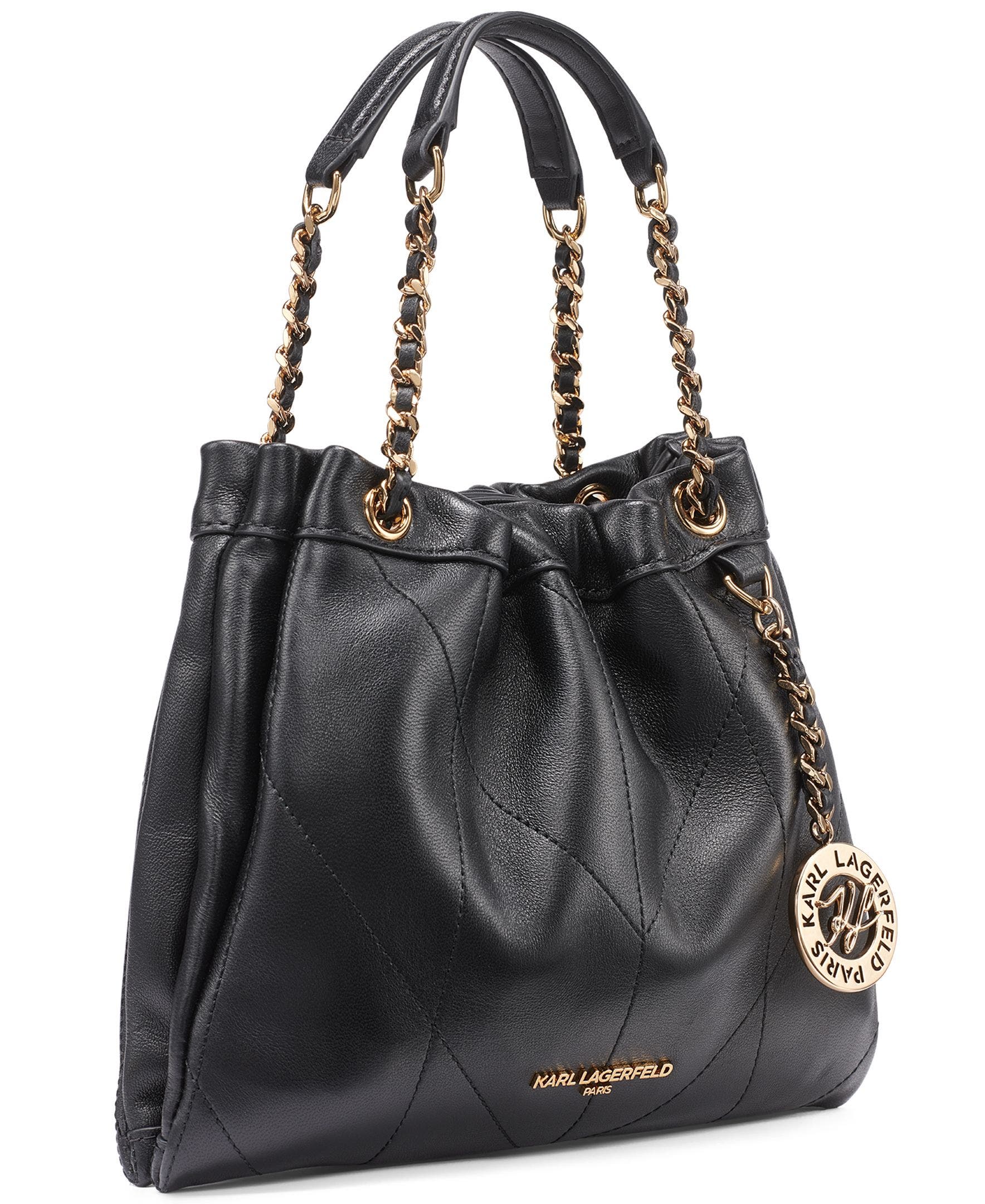KARL LAGERFELD PARIS Amandine Crossbody, Alternate, color, Black/Gold