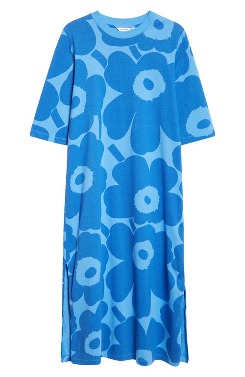 Marimekko Midia Unikko Relaxed Fit Cotton T-shirt Dress In Blue Dark Blue
