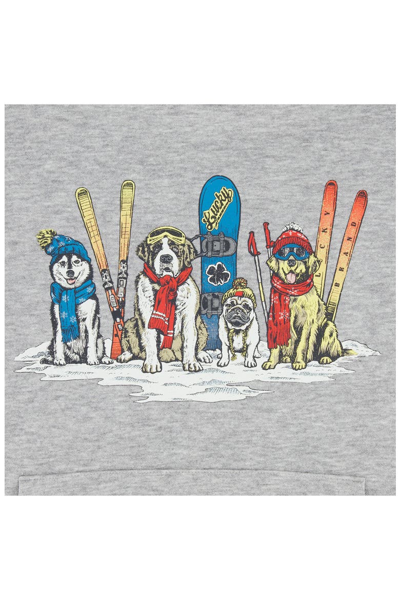Kids' Snow Dogs Graphic Hoodie, Alternate, color, GREY HEATHER