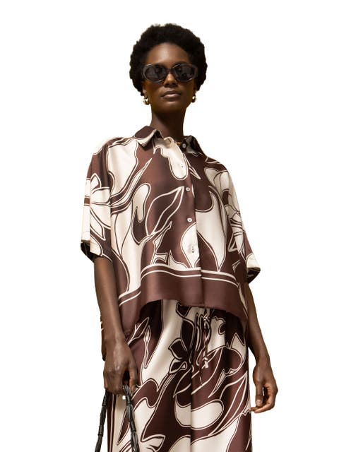 Swirl Collared Placement Blouse