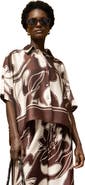 Ro&Zo Swirl Collared Placement Blouse