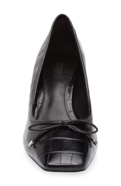Schutz Arissa Leather Bow Square-toe Pumps