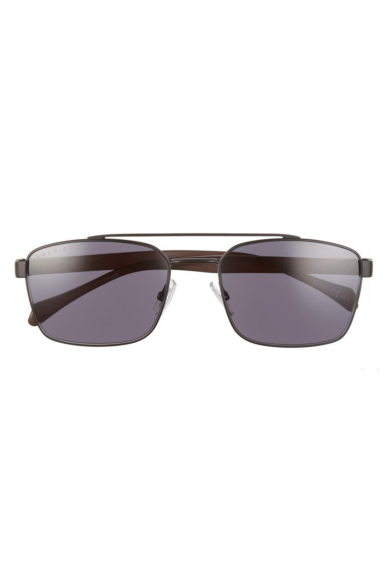 57mm Aviator Sunglasses, Alternate, color, MATTE BLACK