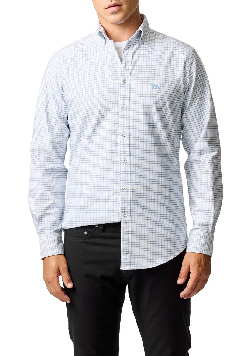 Oxford Riverhead Check Sports Fit Shirt, Main, color, DUSK BLUE