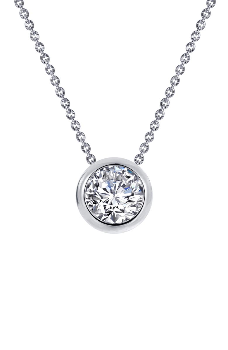 Lafonn Classic Simulated Diamond Round Bezel Necklace - 0.71ct., Main, color, 