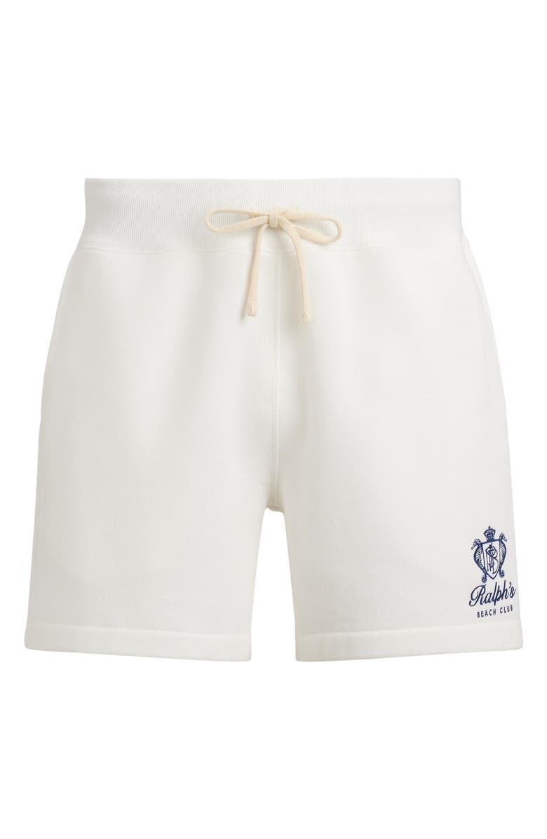 Polo Ralph Lauren Relaxed Fit 6-Inch Fleece Drawstring Shorts, Alternate, color, White