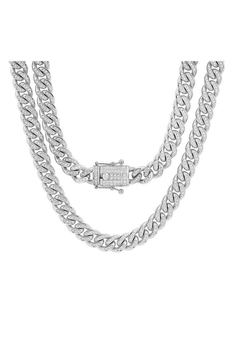 Men's 18k Gold Plated Curb Chain Necklace, Main, color, SILVER