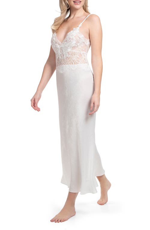 In Bloom By Jonquil Lace Bodice Satin Gown In Ivory