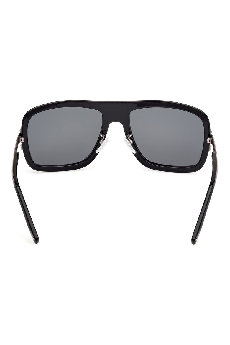 57mm Navigator Sunglasses, Alternate, color, SHINY BLACK / SMOKE