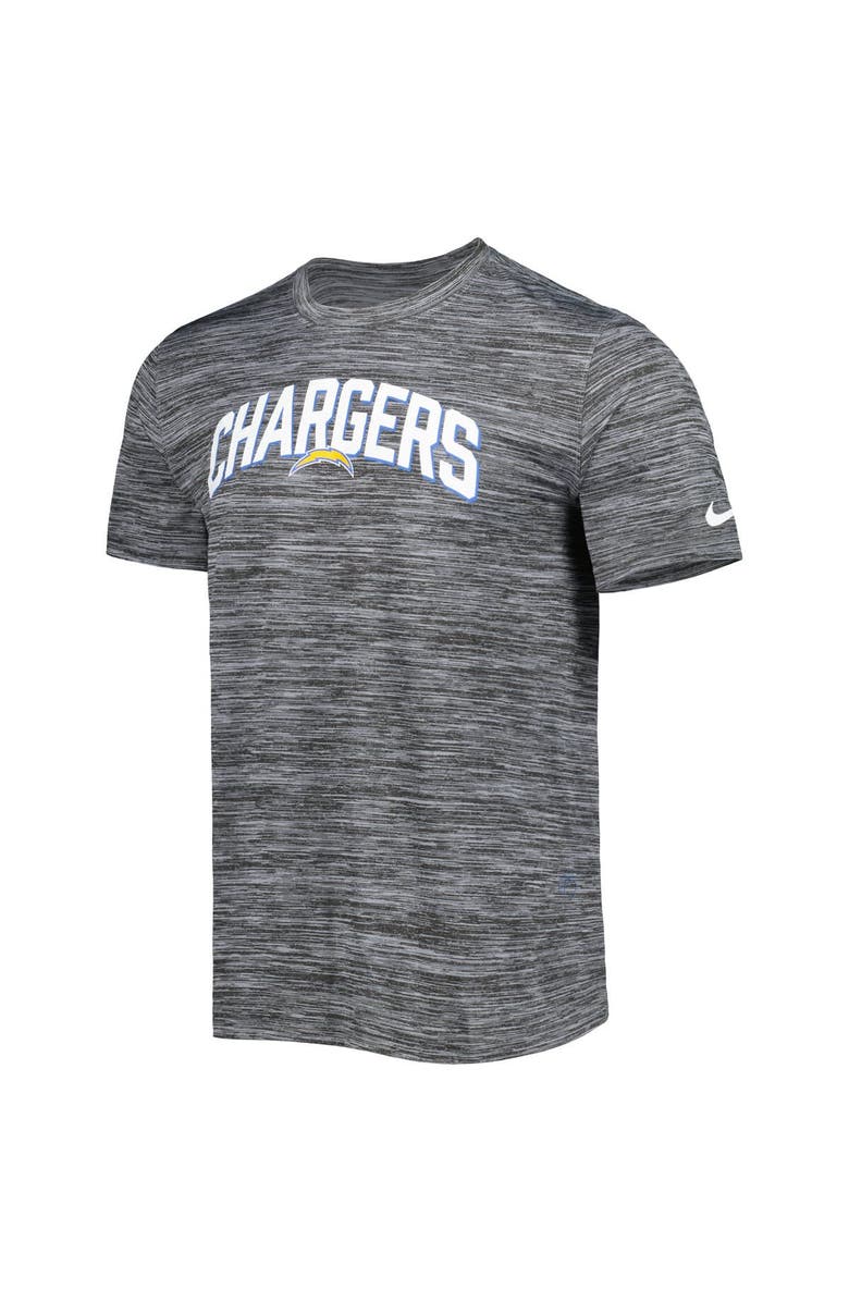 Nike Men's Nike Heather Gray Los Angeles Chargers Sideline Velocity Athletic Stack Performance T-Shirt, Alternate, color, Heather Gray