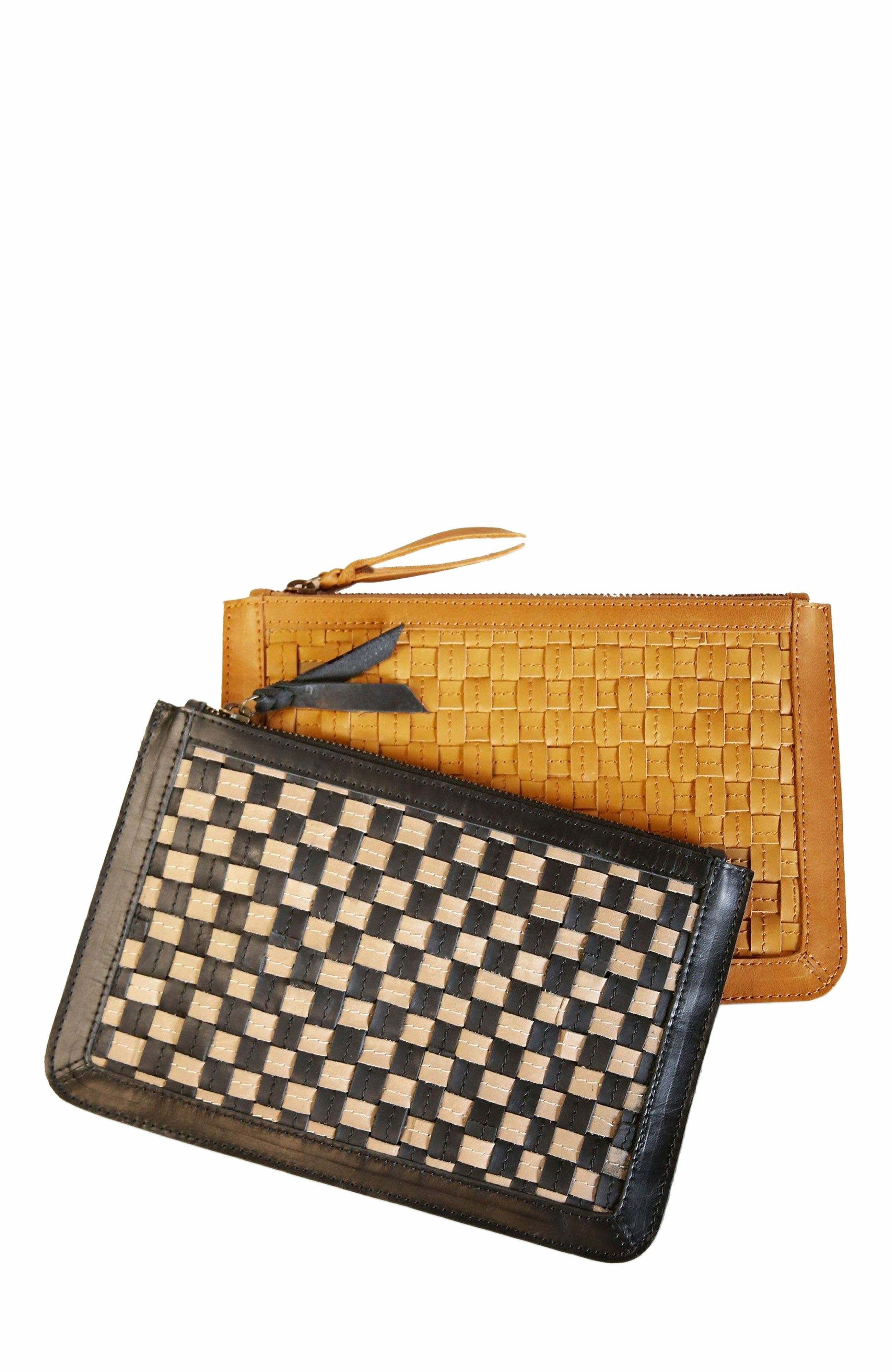 ABLE Nesmia Basketweave Clutch, Alternate, color, 