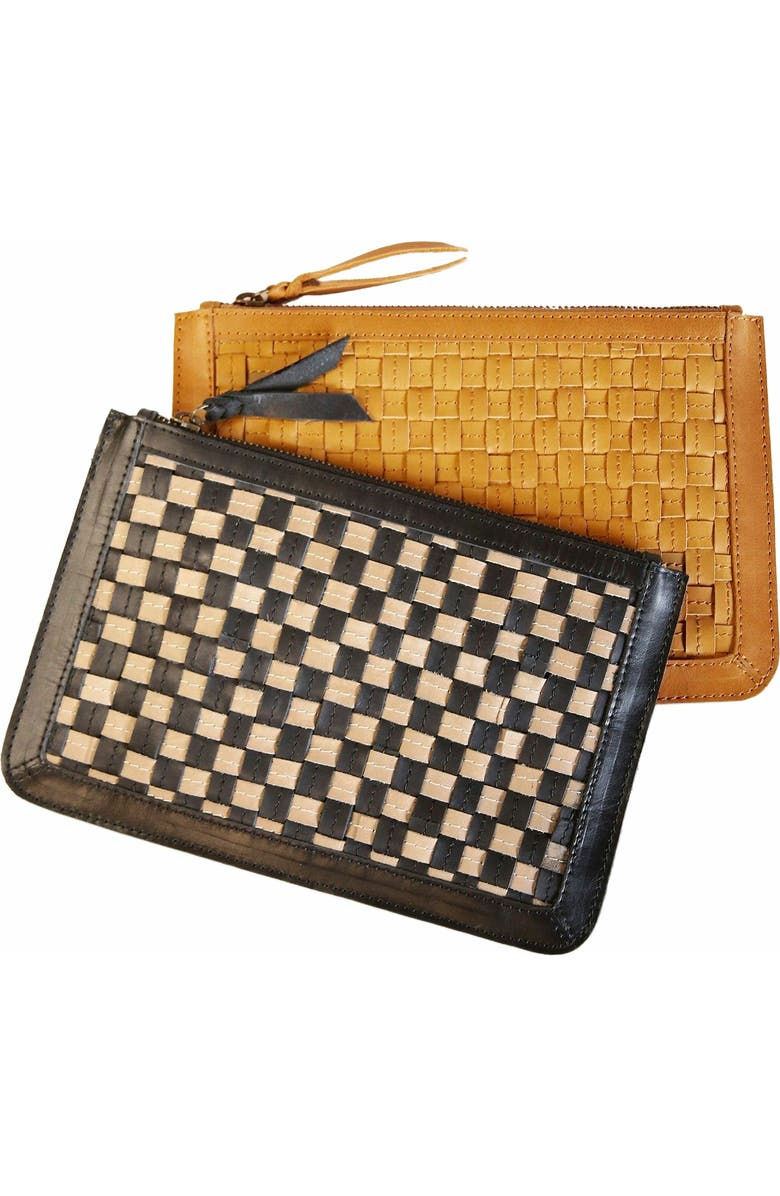 ABLE Nesmia Basketweave Clutch, Alternate, color,