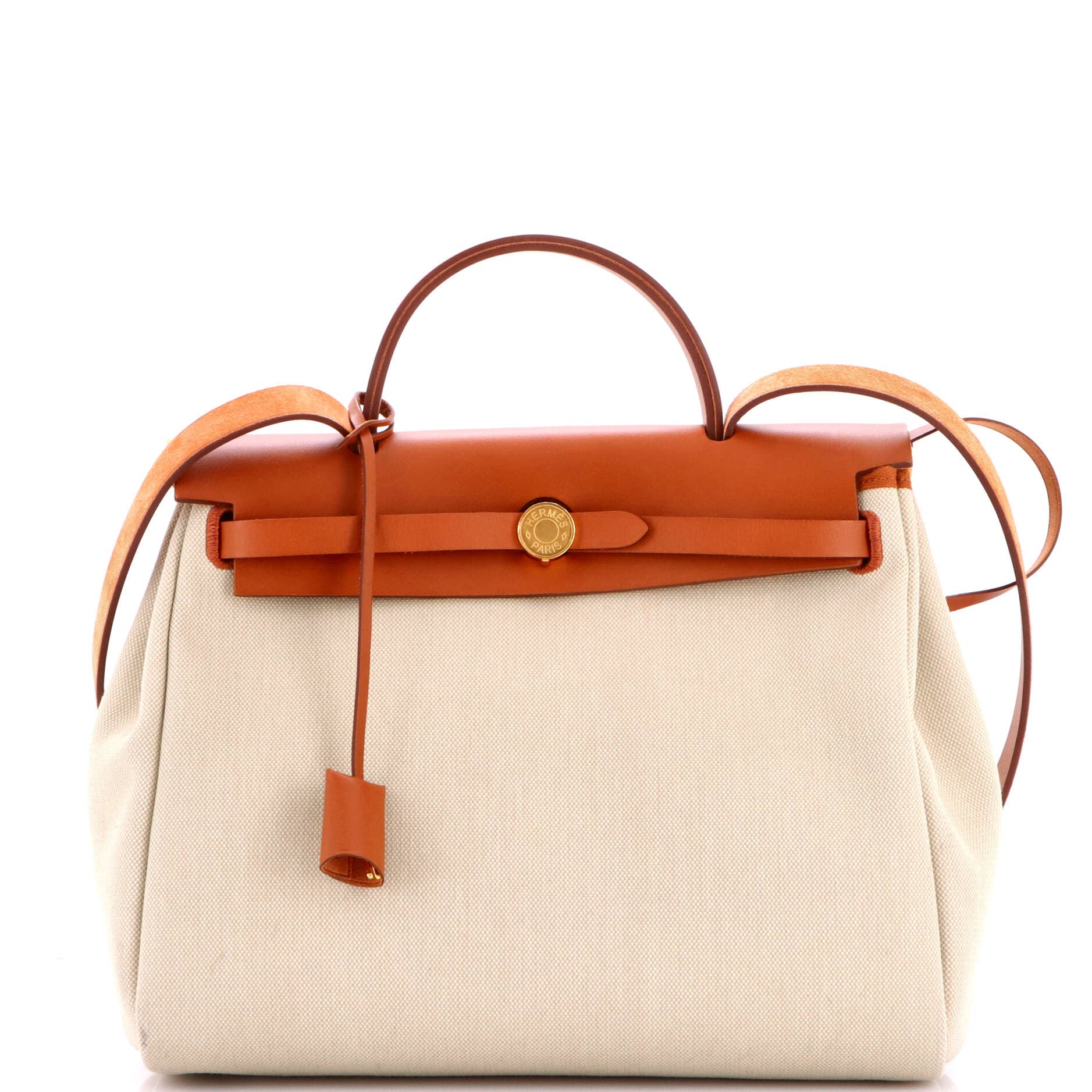 Herbag Zip Leather and Toile 31, Main, color, White