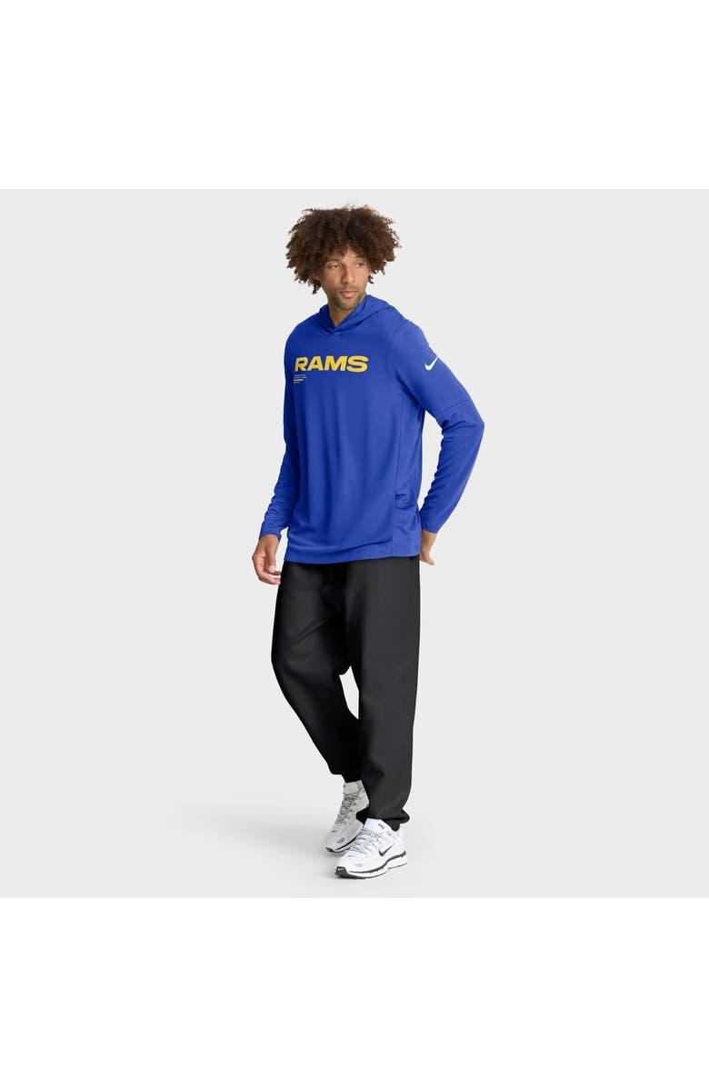 Nike Men's Nike Royal Los Angeles Rams Sideline Pure Fury Performance Long Sleeve Hoodie T-Shirt, Alternate, color, Royal