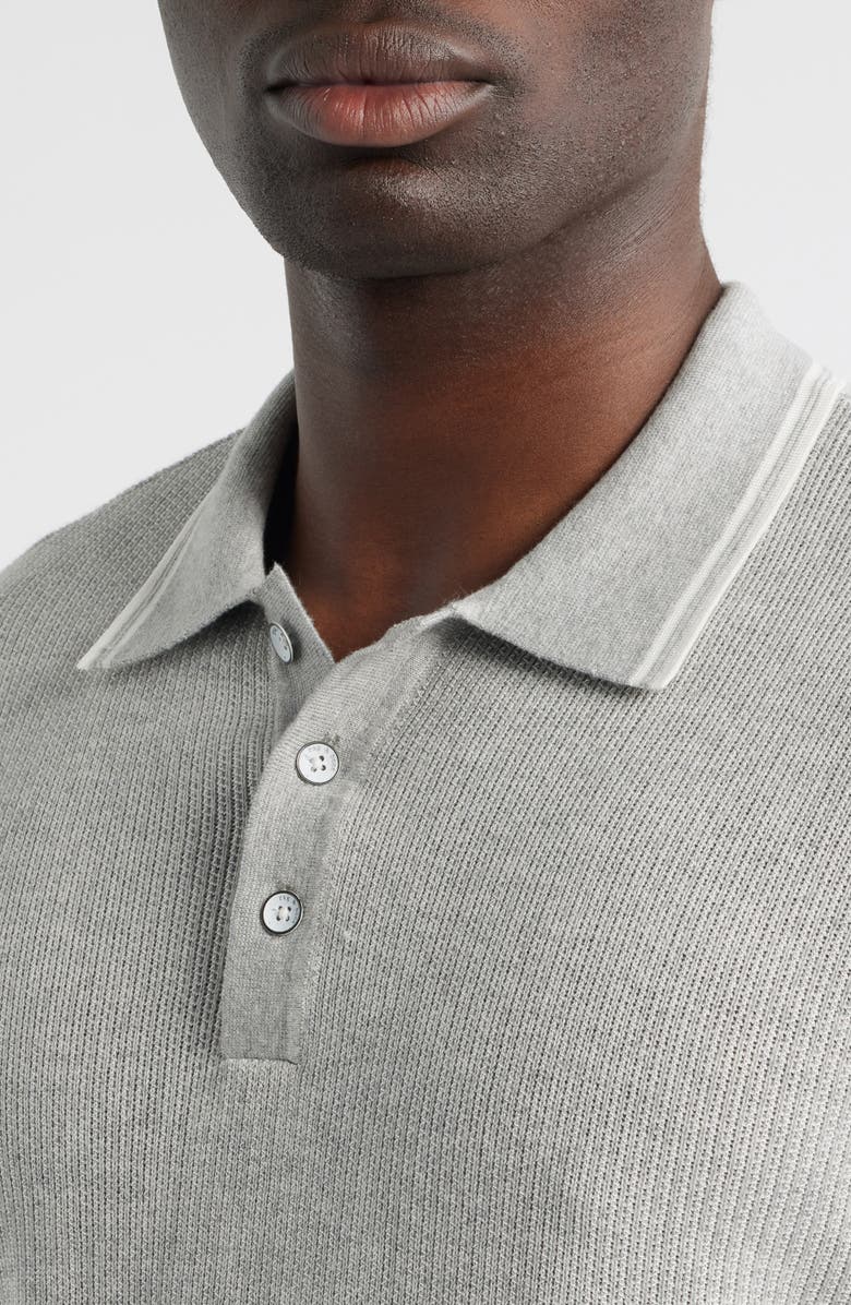 rag & bone Harvey Tipped Polo, Alternate, color, Heather Grey