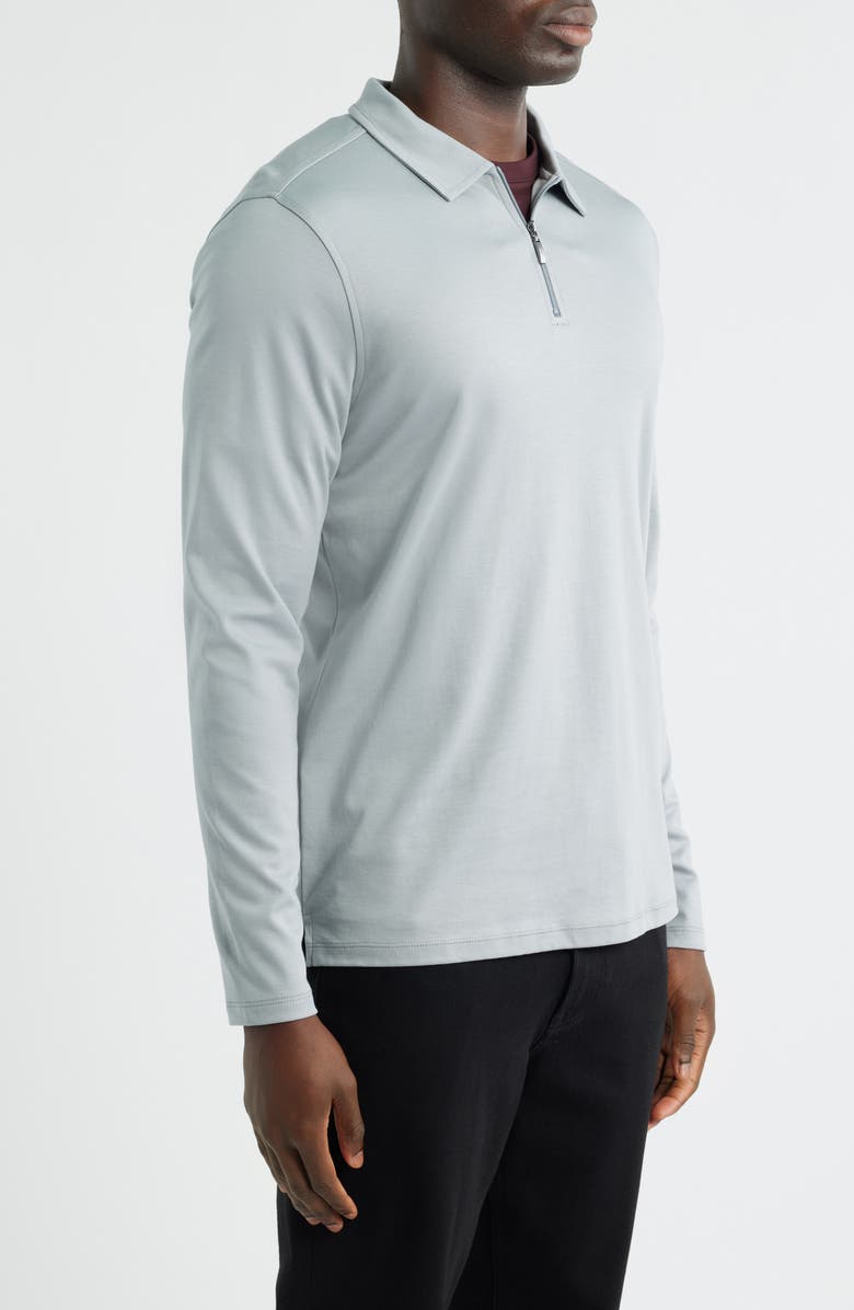 Robert Barakett Georgia Long Sleeve Zip Polo, Alternate, color, Monument Grey